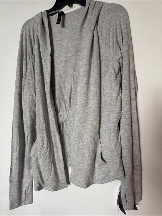 GAIAM Tops - NWT GAIAM Relax Wrap Gray Hooded Open-Front Cardigan Large